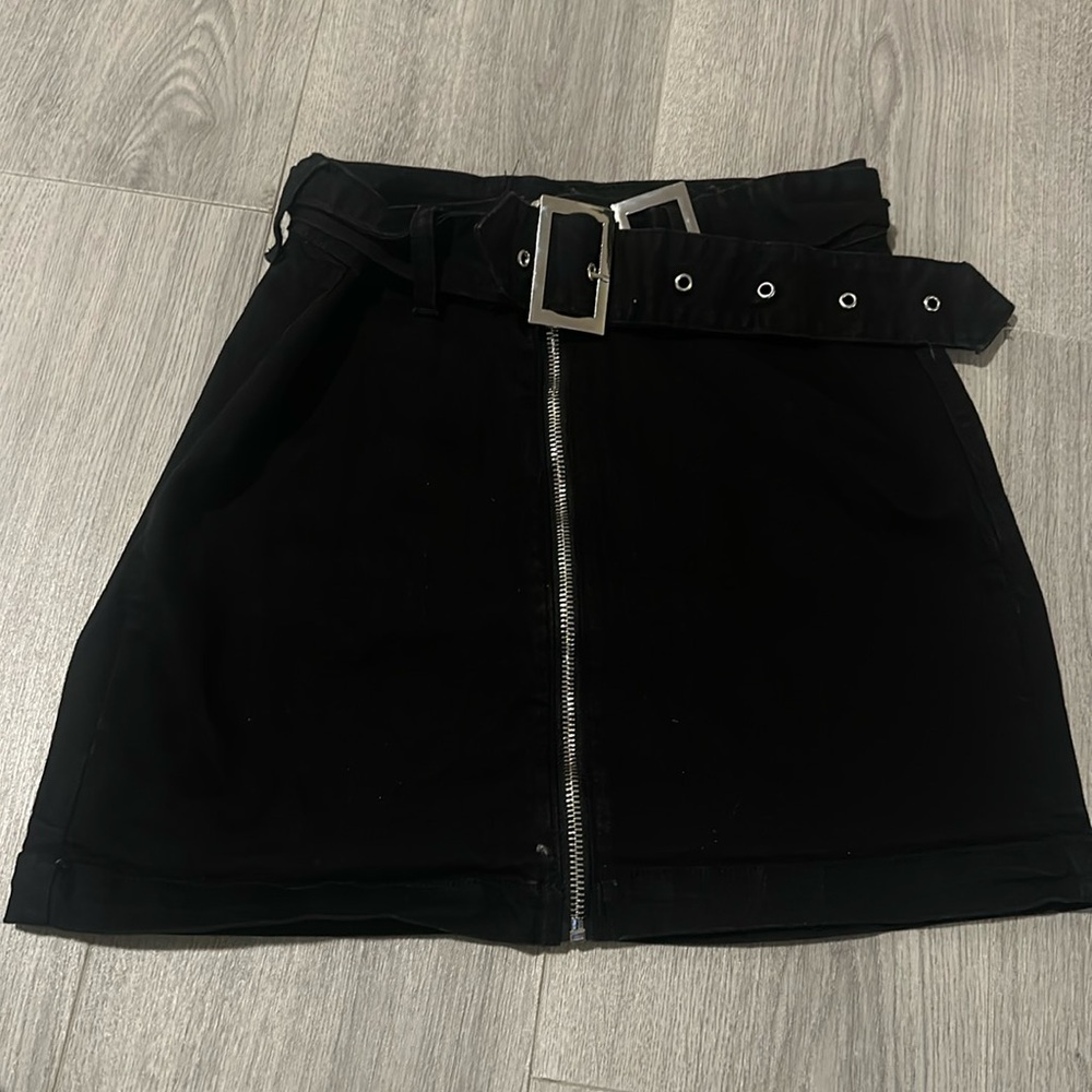 Black mini skirt